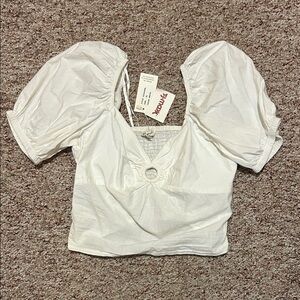 Chic White Puff Sleeve Blouse